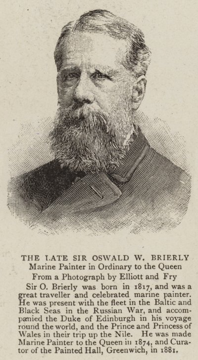 Den avdøde Sir Oswald W Brierly (gravering) av English School