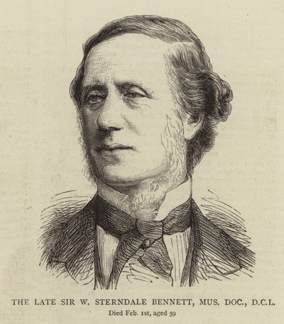 The Late Sir W Sterndale Bennett, Mus Doc, DCL (gravering) av English School