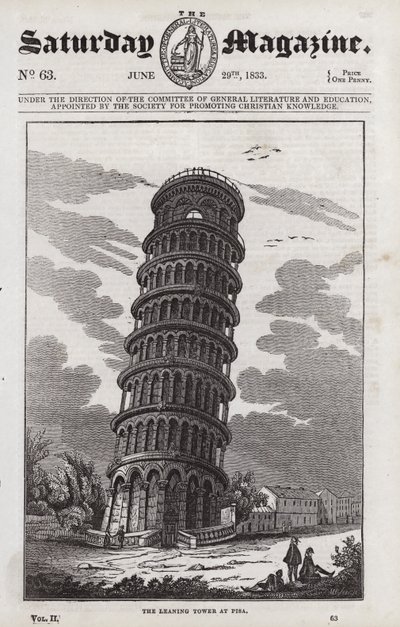 Det skjeve tårnet i Pisa (gravering) av English School
