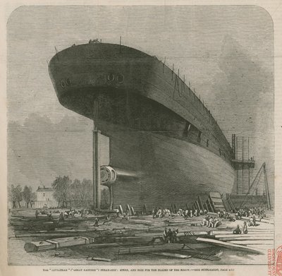 Dampskipet Leviathan (Great Eastern); hekk og boss for bladene til skruen av English School