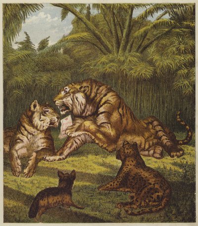Løvens mottak (farge litho) av English School