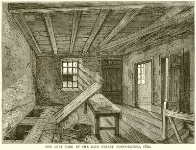 The Loft brukt av Cato Street Conspirators, 1820 av English School