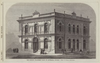 London Chartered Bank of Australia, Sydney, Mr J F Hilly, arkitekt (gravering) av English School