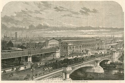 London, Chatham og Dover jernbanestasjon i Blackfriars, London av English School