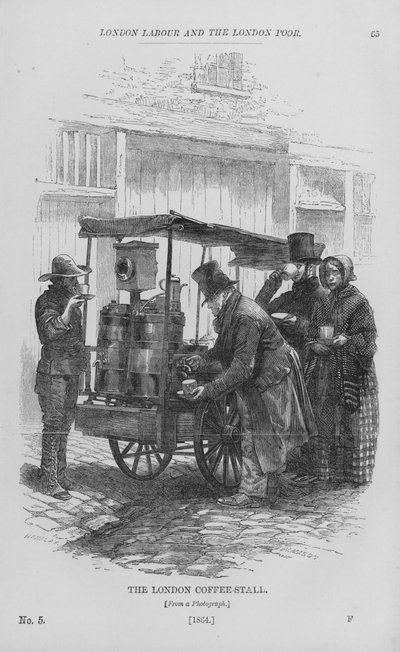 The London Coffee-Stall (gravering) av English School