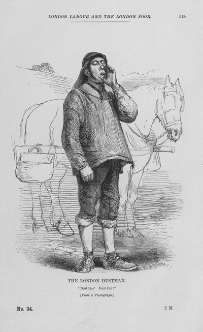The London Dustman (gravering) av English School