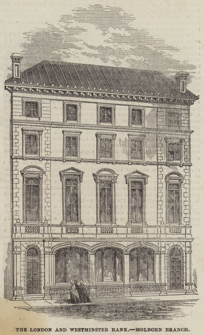 London og Westminster Bank, Holborn Branch (gravering) av English School