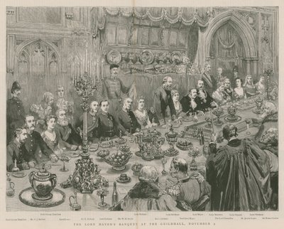 Lord Mayors Bankett i Guildhall, London, 9. november 1887 av English School