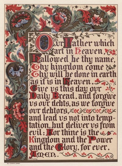 Herrens bønn (chromolitho) av English School
