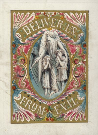 Herrens bønn (farge litho) av English School