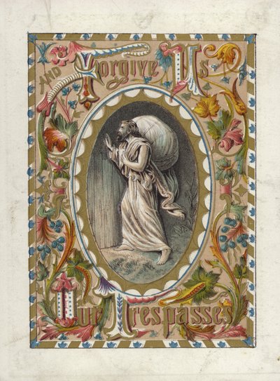 Herrens bønn (farge litho) av English School