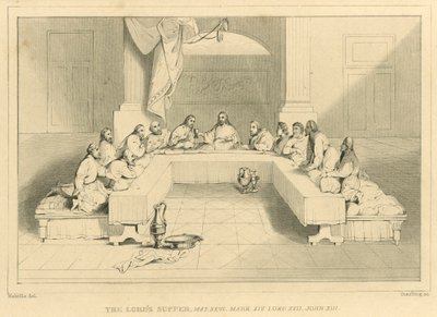 Herrens nattverd, Matteus XXVI, Markus XIV, Lukas XXII, Johannes XIII av English School