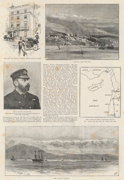 Tapet av HMS Victoria (gravering) av English School