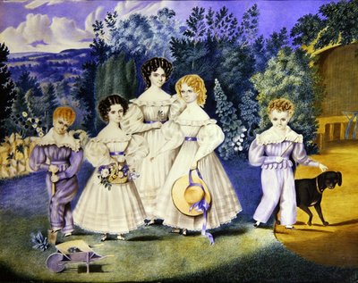 Lovell-familiens barn, ca. 1825 (akvarell på papir) av English School