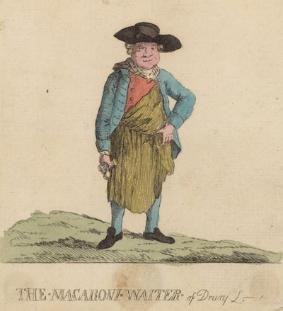 Makaroni-kelneren på Drury Lane, London av English School