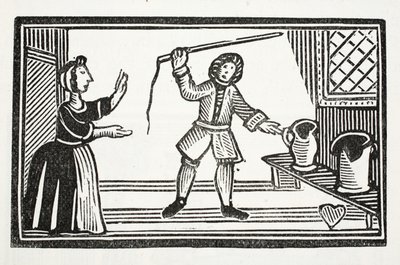 The Mad Pranks of Tom Tram, illustrasjon fra Chap-books of the Eighteenth Century av John Ashton, pub. 1882 av English School