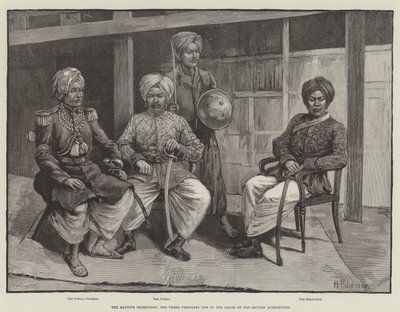 Manipur-ekspedisjonen, de tre fangene nå i hendene på de britiske myndighetene (gravering) av English School