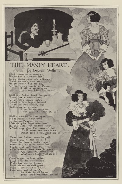 The Manly Heart, av George Wither (litho) av English School
