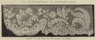 Produksjonen av Honiton Lace (gravering) av English School