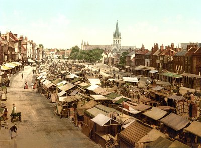 The Market, Yarmouth (håndfarget bilde) av English School