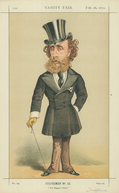 The Marquis (John) Townshend, The Beggars Friend, 26. februar 1870, Vanity Fair tegneserie av English School