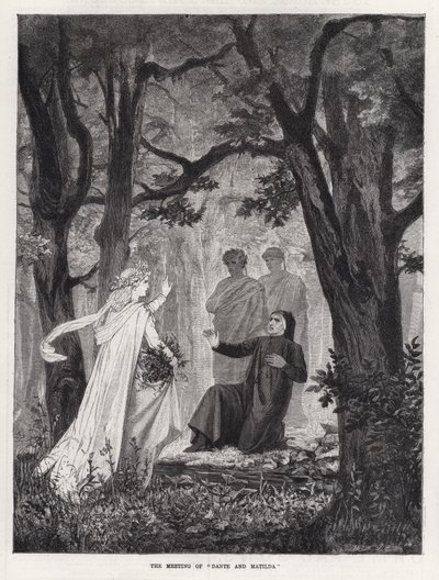 Møtet til "Dante og Matilda" (gravering) av English School