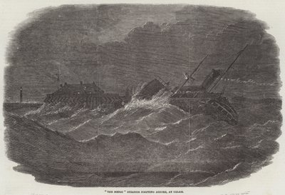 "The Menai" Steamer driver i land, ved Calais (gravering) av English School