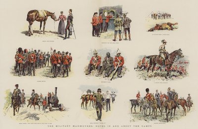 De militære manøvrene, notater i og om leirene (chromolitho) av English School