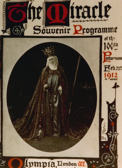 The Miracle produsert på Olympia av Max Reinhardt i 1912 med en rollebesetning på 1500. Program av English School