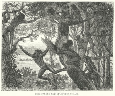 Apemennene fra Dourgastredet (gravering) av English School