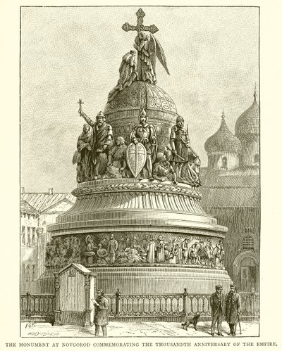 Monumentet i Novgorod til minne om imperiets tusenårsjubileum, 1862 av English School