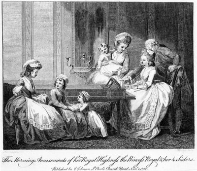 Morgenfornøyelsene til hennes kongelige høyhet prinsessen kongelige og hennes 4 søstre, 1782 av English School