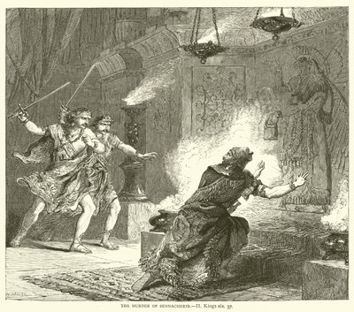 The Murder of Sanherib, II, Kings, xix, 37 av English School