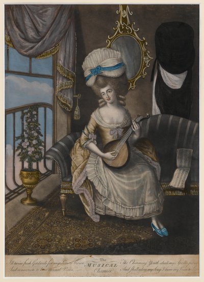 The Musical Charmer, 1780 (håndfarget mezzotint) av English School