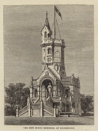 New Burns Memorial ved Kilmarnock (gravering) av English School