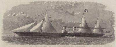 Det nye Clipper Steam-Ship "Ly-Ee-Moon," bygget for Opium Trade (gravering) av English School