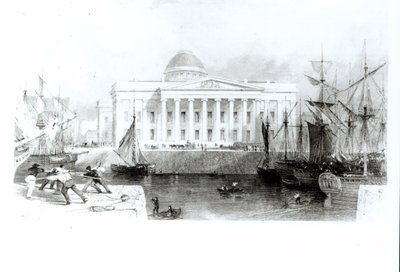 The New Custom House, Liverpool, ca. 1830 av English School