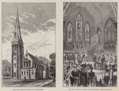 Den nye engelske kirke i København (gravering) av English School