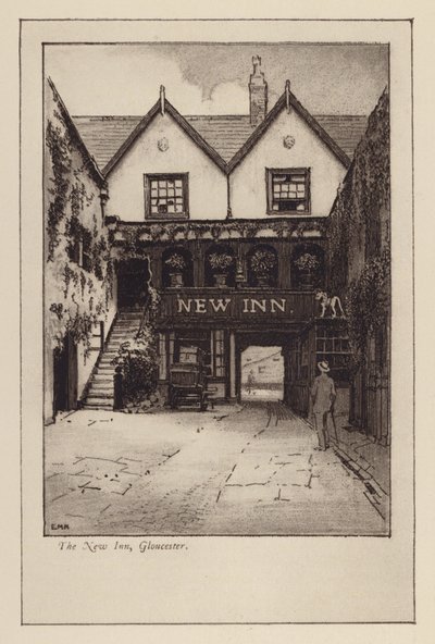 The New Inn, Gloucester (litografi) av English School
