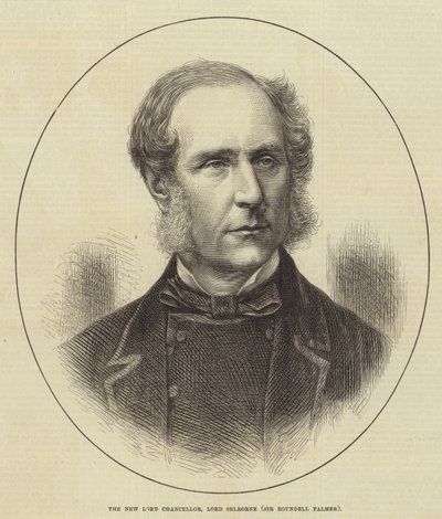 The New Lord Chancellor, Lord Selborne (Sir Roundell Palmer) (gravering) av English School