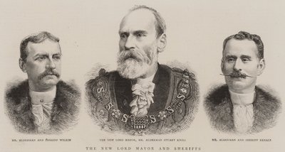 Den nye Lord Mayor and Sheriffs (gravering) av English School