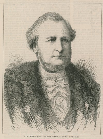 Den nye Lord Mayor and Sheriffs: Alderman og Sheriff George Swan Nottage av English School