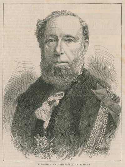 Den nye Lord Mayor and Sheriffs: Alderman og Sheriff John Staples av English School