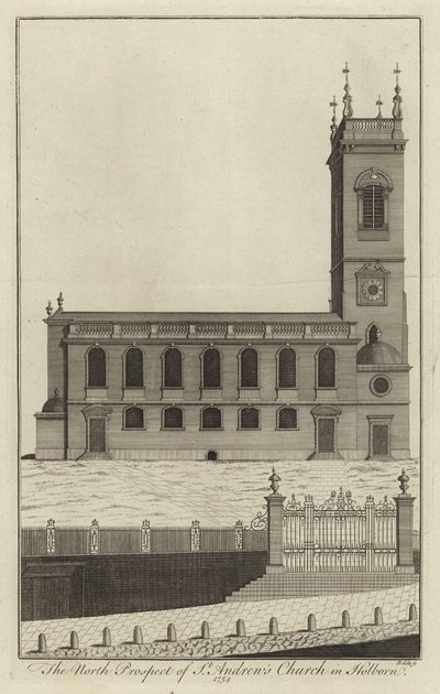 The North Prospect of St Andrews Church i Holborn av English School