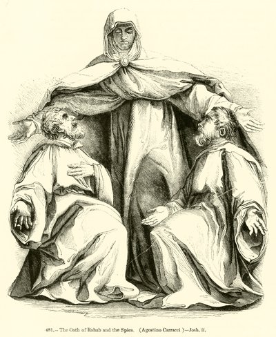 The Oath of Rahab and the Spies, Agostino Carracci, Joshua ii (gravering) av English School