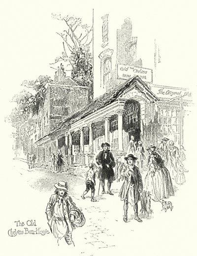 The Old Chelsea Bun-House (litho) av English School