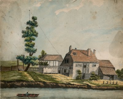 The Old Eel Pie House, Battersea (wc på papir) av English School