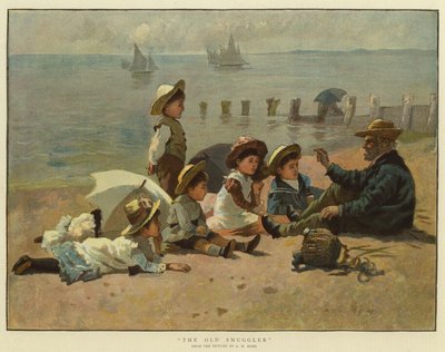 Der alte Schmuggler (Farblitho) von English School