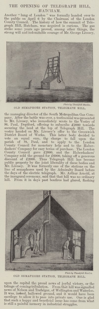 Åpningen av Telegraph Hill, Hatcham (gravering) av English School