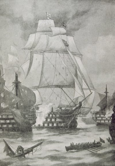 Åpningen av slaget ved Trafalgar av English School
